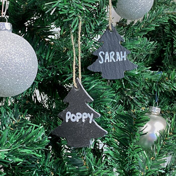 Draw On Set Of Four Slate Decoration Baubles, 4 of 5