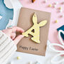 Personalised Easter Card Wooden Letter Bunny Yellow, thumbnail 1 of 2