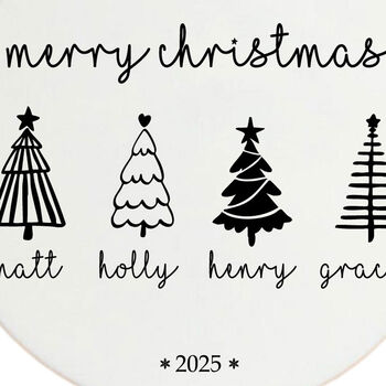 Personalised Black And White Family Christmas Tree Bauble, 3 of 5