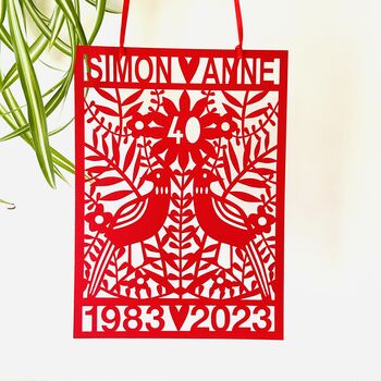 Personalised Ruby Anniversary Paper Cut Art, 3 of 10