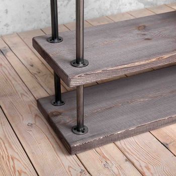 Tweed Two Shelves Industrial Clothes Rail, 5 of 7