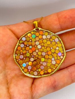 Statement Disco Necklace With Gold Glitter, 3 of 12