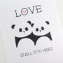 Panda Love Print Wedding Anniversary Gift, thumbnail 5 of 6