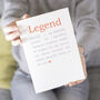 Legend Definition Personalised Retirement Card, thumbnail 4 of 6