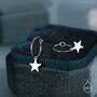 Sterling Silver Very Minimalist Star Hoop Earrings, thumbnail 2 of 11