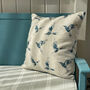 Inky Sky Bollin Bird Linen Cushion, thumbnail 2 of 3