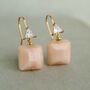 Peach Vintage Glass Earrings, thumbnail 1 of 6