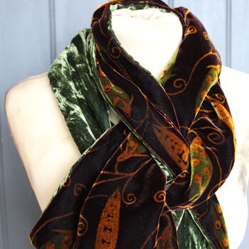 Peas Hand Printed Velvet Scarves, 2 of 2