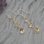 Citrine Teardrop Dangle Drop Earrings: 925 Silver, thumbnail 8 of 9