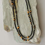 Mens Long Length Tigers Eye And Black Onyx Necklace, thumbnail 1 of 3