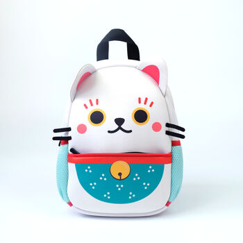 Personalised Japanese Lucky Cat Kids Backpack, 2 of 2