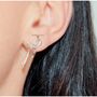 Silver And Gold Bow Bridesmaid Earrings, thumbnail 1 of 8