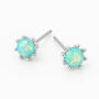 Sterling Silver Green Opal Micro Stud Earrings – 4mm, thumbnail 3 of 8