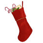 Personalised Luxury Ruby Red Velvet Christmas Stocking, thumbnail 3 of 5