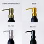 Matt Black Glass Bottle With Choice Of Metal Pump Colour, thumbnail 9 of 9