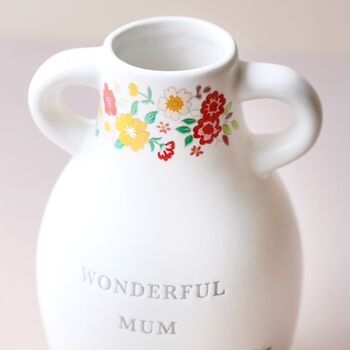 Ceramic Wonderful Mum Floral Vase, 3 of 5
