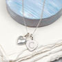 Silver St Christopher And Puffed Heart Charm Necklace, thumbnail 2 of 4