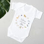 Personalised New Baby Bodysuit Welcome To The World Animals, thumbnail 3 of 6