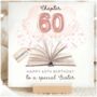 Sister Chapter 60 Personalised Luxury Birthday Card With Gems Sparkle Option And Any Age Or Family Member Gift For Her, thumbnail 1 of 2