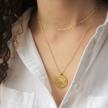 18k Gold Vermeil Or Silver Personalised Coin Necklace, 2 of 7