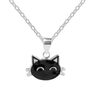 Sterling Silver Black Cat Pendant Necklace, thumbnail 1 of 5