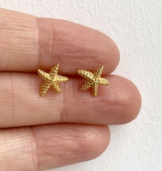 Gold Vermeil Starfish Stud Earrings, 3 of 3