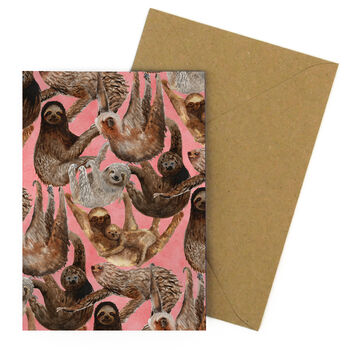 Sleuth Of Sloths Print Greetings Card, 4 of 7