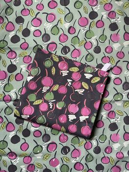 Cherry Pie Tea Towel Green / Pink, 4 of 5