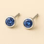 Sterling Silver September Sapphire Birthstone Stud Earrings, thumbnail 1 of 3