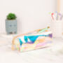 Clear Holographic Gold Zipper Pencil Case, thumbnail 1 of 5