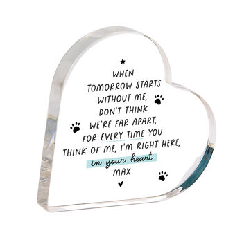 Personalised Pet Memorial Gift Heart Acrylic Plaque, 2 of 2