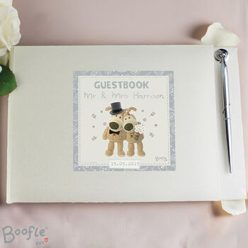 Personalised Boofle Wedding Hardback Guest Book And Pen, 2 of 6