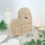 Personalised Wedding Script Text Wooden Freestanding Heart, thumbnail 3 of 6