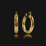 Thick Gold Plated Hoop Earrings 30mm, thumbnail 2 of 6