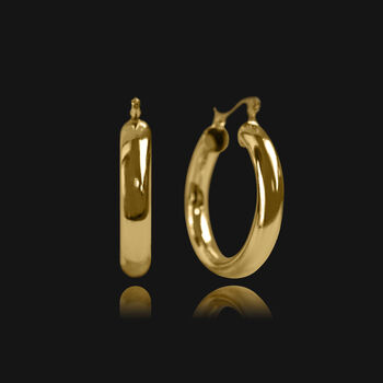 Thick Gold Plated Hoop Earrings 30mm, 2 of 6