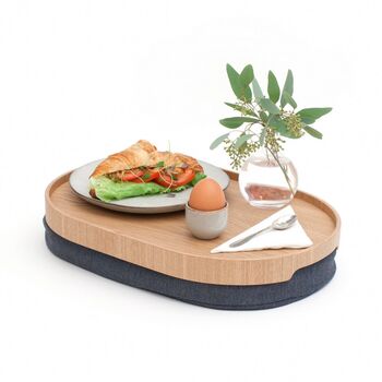 Lap Tray Antislip Wood Top With Cotton Cushion, 8 of 11