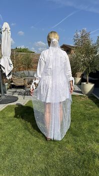 Floor Ivory Pearl Single Tier Veil, 3 of 4