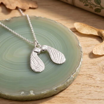 Sycamore Seed Solid Silver Necklace, 2 of 6