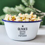 Personalised Enamel Popcorn Bowl For Kids, thumbnail 1 of 8