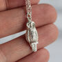 Barn Owl Silver Necklace, thumbnail 6 of 8