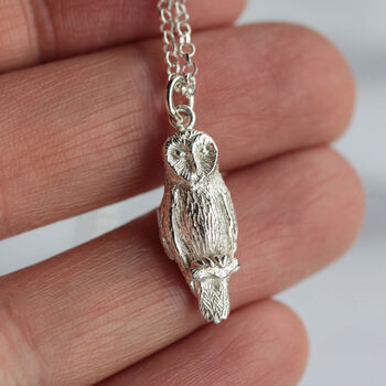 Barn Owl Silver Necklace, 6 of 8