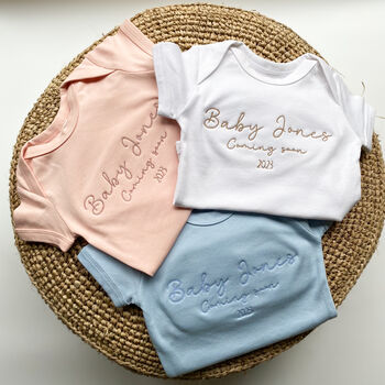 Personalised Embroidered Sibling Babygro, 3 of 7