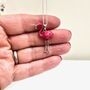 Sterling Silver Pink Flamingo Enamel Necklace, thumbnail 1 of 7
