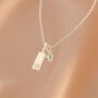 Sterling Silver Sia Bar And Birthstone Pendant Personalised Necklace, thumbnail 4 of 8