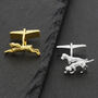 Hare And Hounds Cufflinks In Silver , 18ct Gold, thumbnail 3 of 3