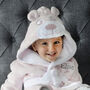 Personalised Pink Teddy Hooded Baby Dressing Gown, thumbnail 3 of 7