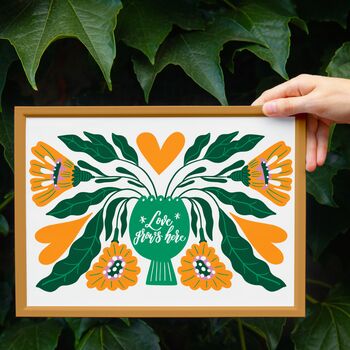 Personalised Mother’s Day Print For Mum Love Grows Here, 6 of 7