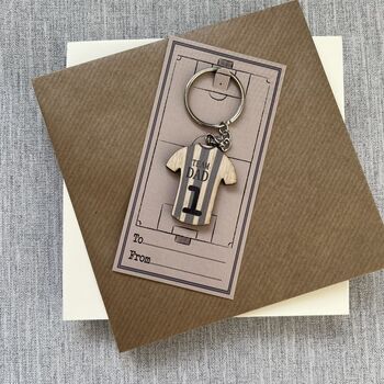 Father's Day Team Dad Football Themed Keyring, 3 of 3