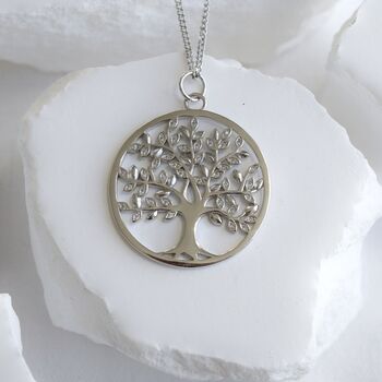 Tree Of Life Charm Necklace 925 Sterling Silver With Zircon Happy Mothers Day Gift, 3 of 7