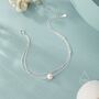 Sterling Silver Dainty Natural Pearl Double Layer Bracelet, thumbnail 3 of 12